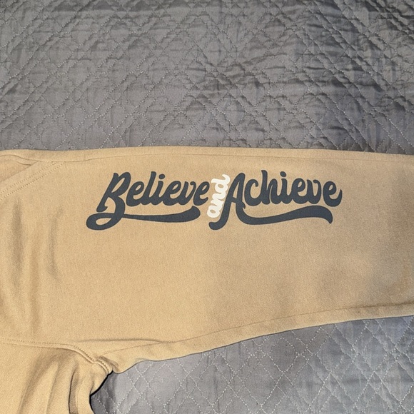 OLD NAVY BOYS “BELIEVE & ACHIEVE” TAN SWEATPANTS - Picture 3 of 7